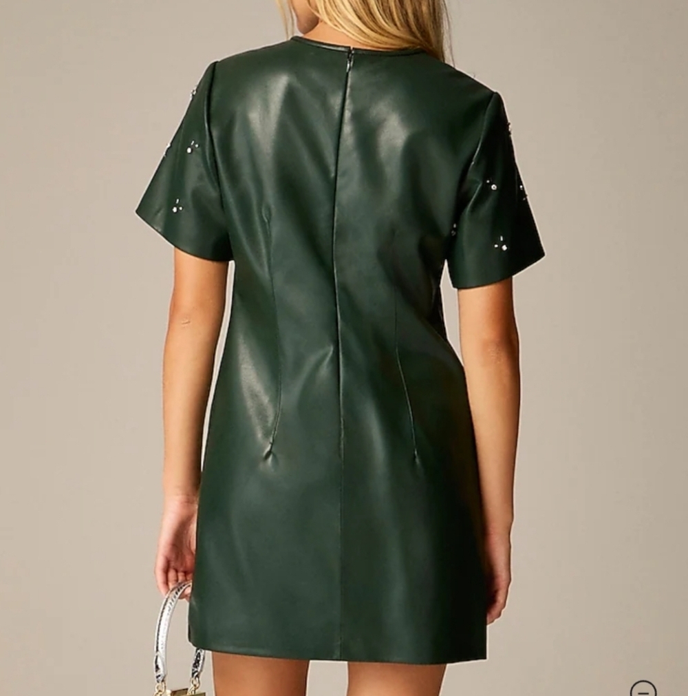 J Crew Collection mini dress in embellished faux leather NWT 4 CD373 - Picture 2 of 13
